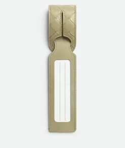 Bottega Veneta Intrecciato Long Tag Holder Travertine Discount