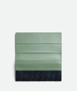 Bottega Veneta Intrecciato Long Wallet With Coin Purse Space/new sauge Sale