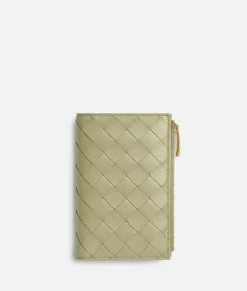 Bottega Veneta Intrecciato Medium Bi-Fold Wallet Travertine / New sauge Outlet