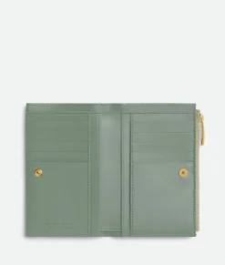 Bottega Veneta Intrecciato Medium Bi-Fold Wallet Travertine / New sauge Outlet