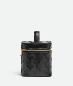 Bottega Veneta Intrecciato North / South Vanity Case Black Outlet