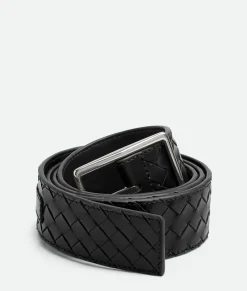 Bottega Veneta Intrecciato Piccolo Belt Black Outlet
