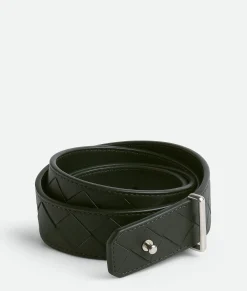 Bottega Veneta Intrecciato Pin Belt Dark green Sale