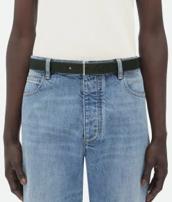Bottega Veneta Intrecciato Pin Belt Dark green Sale