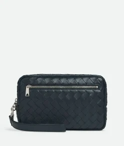 Bottega Veneta Intrecciato Pouch With Wristlet Shadow Best