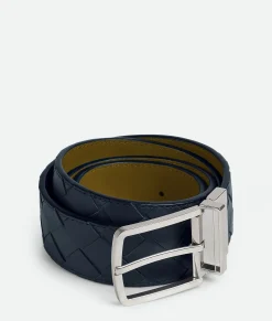 Bottega Veneta Intrecciato Reversible Belt Space/argil Best