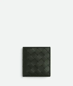 Bottega Veneta Intrecciato Slim Bi-Fold Wallet Dark green Clearance