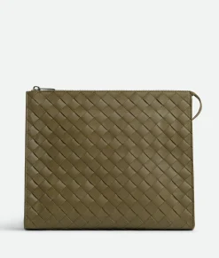 Bottega Veneta Intrecciato Standing Pouch Mud