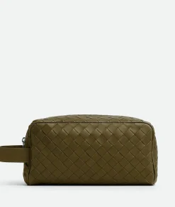 Bottega Veneta Intrecciato Travel Pouch Mud Hot