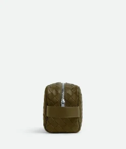 Bottega Veneta Intrecciato Travel Pouch Mud Hot