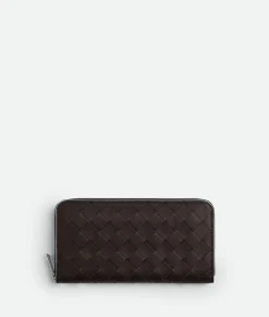 Bottega Veneta Intrecciato Zip Around Wallet Fondant/ice