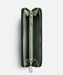 Bottega Veneta Intrecciato Zip Around Wallet Space/new sauge Sale