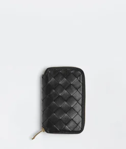 Bottega Veneta Intrecciato Zippered Key Case Black Discount