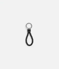 Bottega Veneta Intreccio Key Ring Black Online
