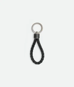 Bottega Veneta Intreccio Key Ring Black Hot