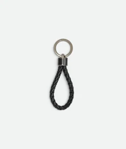 Bottega Veneta Intreccio Key Ring Black Hot