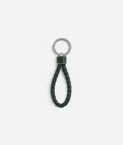 Bottega Veneta Intreccio Key Ring Dark green Sale