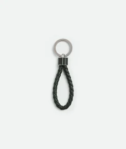 Bottega Veneta Intreccio Key Ring Dark green Sale