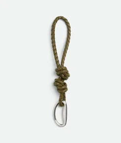 Bottega Veneta Intreccio Key Ring With Drop Hook Mud Online