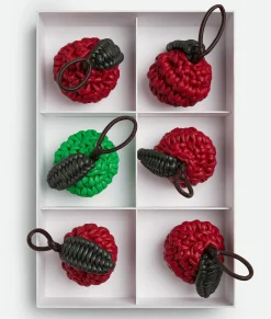 Bottega Veneta Intreccio Nappa Apple Set Dark red /grass/dark green/fondant