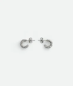 Bottega Veneta Intreccio Small Earrings Silver Online