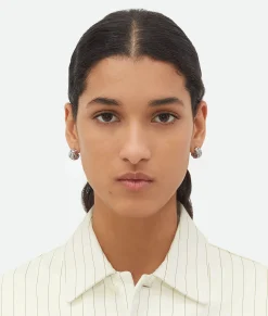 Bottega Veneta Intreccio Small Earrings Silver Online