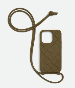 Bottega Veneta IPhone 14 Pro Case On Strap Mud Sale