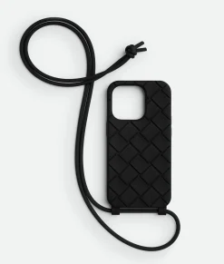 Bottega Veneta IPhone 15 Pro Case With Strap Black Hot
