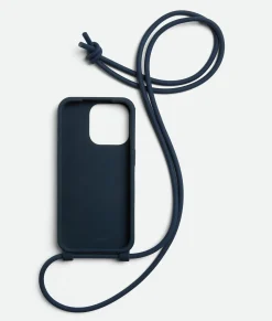 Bottega Veneta IPhone 15 Pro Case With Strap Deep blue Sale