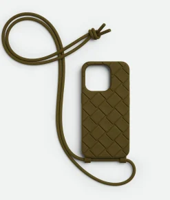 Bottega Veneta IPhone 15 Pro Case With Strap Olive oil Best