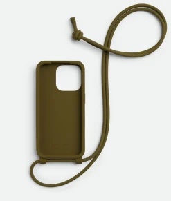 Bottega Veneta IPhone 15 Pro Case With Strap Olive oil Best