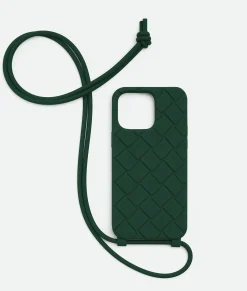 Bottega Veneta IPhone 14 Pro Max Case On Strap Emerald green Clearance