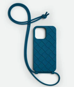 Bottega Veneta IPhone 14 Pro Max Case On Strap Deep pacific Clearance