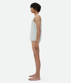 Bottega Veneta Jersey Rib Leather Boxer Stone white Outlet