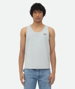 Bottega Veneta Jersey Rib Leather Tank Top Stone white Outlet