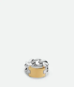 Bottega Veneta Joint Ring Silver/yellow gold Hot