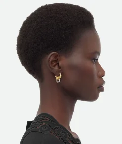 Bottega Veneta Knot Earrings Silver/yellow gold Outlet