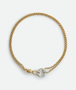 Bottega Veneta Knot Necklace Silver/yellow gold Online