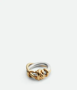 Bottega Veneta Knot Ring Silver/yellow gold New
