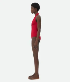 Bottega Veneta Knot Stretch Nylon Swimsuit Vernis Best