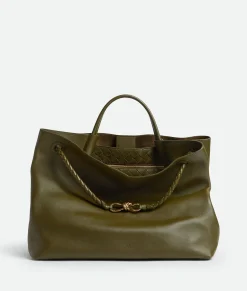 Bottega Veneta Large Andiamo Olive oil Online
