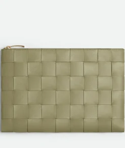 Bottega Veneta Large Cassette Flat Pouch Travertine Clearance