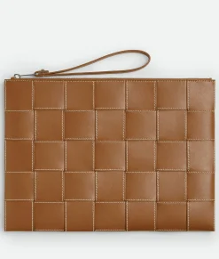 Bottega Veneta Large Cassette Pouch Wood / Natural Discount