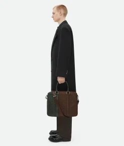 Bottega Veneta Large Intrecciato Briefcase Light brown / Dark green