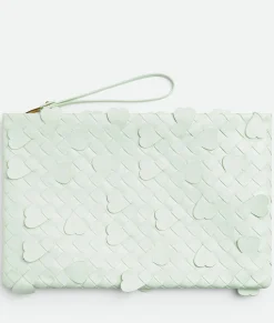 Bottega Veneta Large Intrecciato Flat Pouch Glacier Best