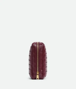 Bottega Veneta Large Intrecciato Zippered Pouch Barolo Clearance