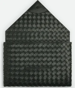Bottega Veneta Large Origami Envelope Pouch Dark green Clearance