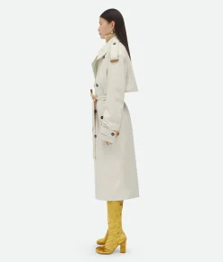 Bottega Veneta Leather And Cotton Trench Popcorn/paper bag Outlet