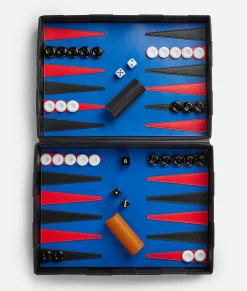 Bottega Veneta Leather Backgammon Black / Blue Sale