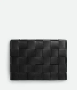 Bottega Veneta Leather Backgammon Black / Blue Sale